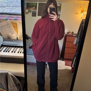 Burgundy Full-Zip Jacket